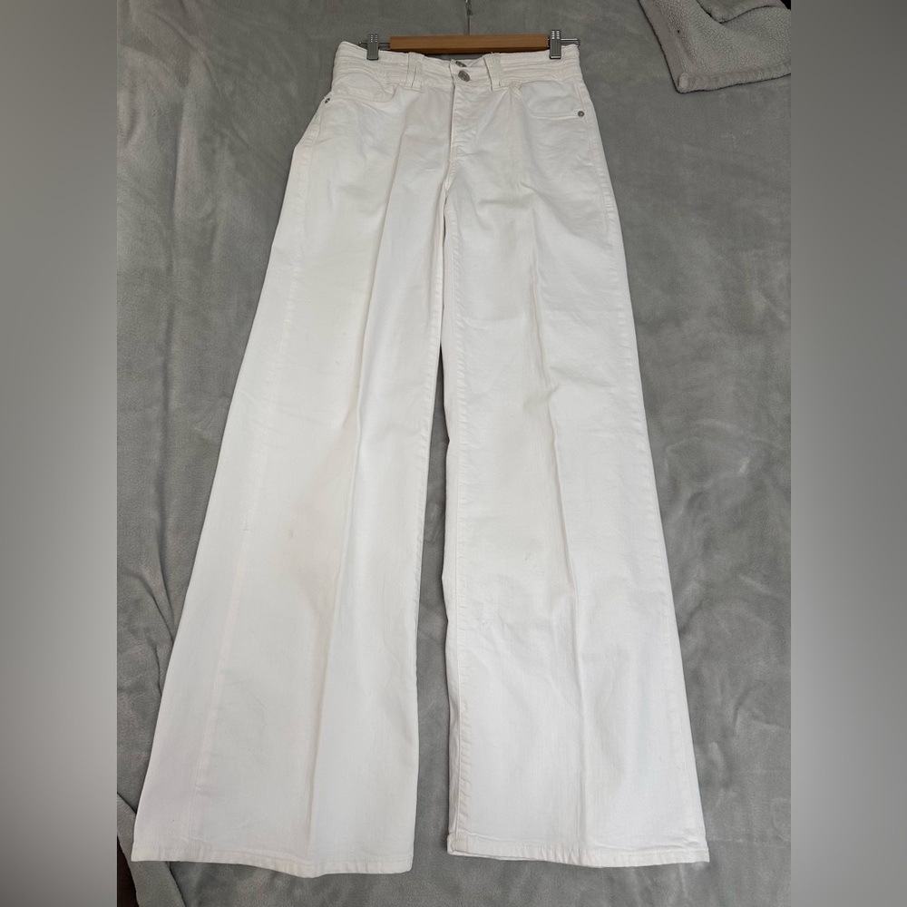 Frame wide white jeans, size 27.